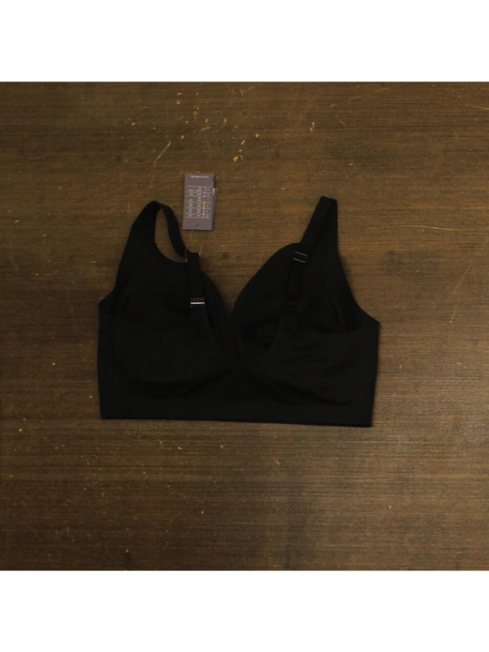 NWT Auden Luxury Collection Removeable Pad Longline Plunge Bralette Black XL - Picture 3 of 7